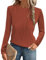 Gemulate Slimming Spring Autumn Top Basic Tshirts Shirts for Women Womens Fall Knit Clothes Elegant Long Sleeve Tops Plain Shirt Women Orange L