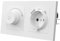 MVAVA Interruptor de luz regulable de 1 vía, 1 vía, con enchufe, interruptor de luz empotrable, 86 mm x 86 mm, para luces LED regulables, bombillas incandescentes de plástico blanco