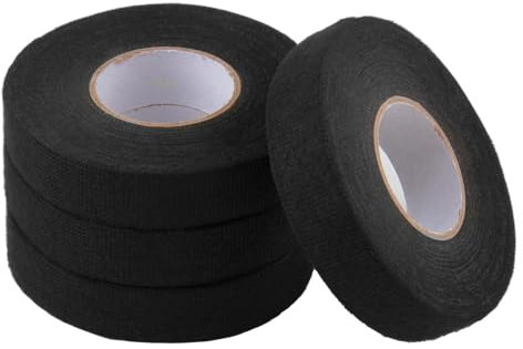 Gewebeband, 4 Stück Kfz Kabelbaum Klebeband Elektriker Band, 19MM x 15M Gewebeband Panzerklebeband, Isolierband Auto Kabelbaumband Selbstklebendes Filzklebeband, Filzband für Auto Elektrisches Kabel