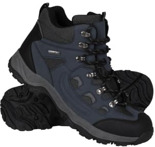 Mountain Warehouse Adventurer Mens Waterproof Boots - IsoDry Shoes with Synthetic Upper, Mesh Lining, Deep Lugs & EVA Cushioning - Spring Summer, Hiking & Outdoors Navy Adult Shoe