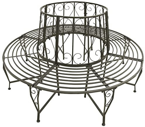 ULUYYUC Blumenbank Outdoor Gartenbank Sitzbank Garten Gartenloege - Baumbank 160 cm Stahl für Innenhof Terrasse Garten Balkon