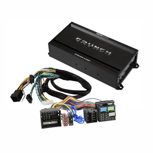 CRUNCH CRE400.4DSP-ISO.M2-4 CH CLASS A/B Auto Verstärker - Kompatibel mit Audi - 4 x 50W RMS und 6 CH 32 Bit DSP - integr. Bluetooth für Audio Steaming und APP