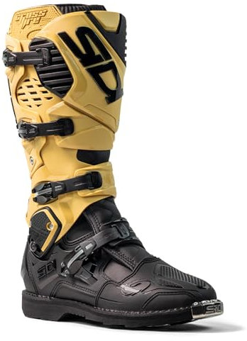 SiDI | Stivali Moto Offroad, Stivali Motocross Professionali Uomo CROSSFIRE 3, Fibbie Regolabili e Sostituibili, Flex System, Hyper Extension Block, Giallo, nero., 41.5 EU