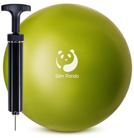 Slim Panda Gymnastikball Klein,23-25cm Pilates Ball mit Pumpe,Soft Yoga Ball fürHause,Fitness,Balance Training,SeniorenTherapie（Auslaufsichere Aufblasdüse） ﻿ (Grün)