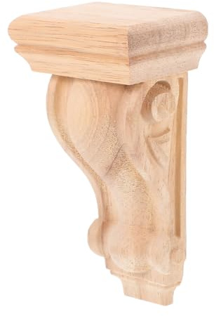 OSALADI Wood Carved Corbels Decorative Wooden Appliques for Fireplace Mantel 1 Piece European Style 11cm Height x 6cm Width Retro Column Design