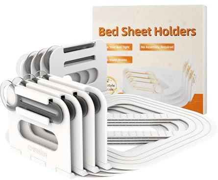 CHIRISEN Bettlakenhalter Set, 2025 Neue Bettlakenhalter mit Verschlussstreifen, rutschfeste Halter halten die Laken fest, Heavy Duty Bettlakenhalter Ecke Fitted Sheet Straps Fit All Matratze Größe
