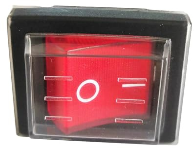EKFBQBGW RK1-01 wasserdichte Wippschalter 16A 4-polig EIN-AUS DPST Inverter-Schweißgerät Kaffeemaschinenschalter Rotes Licht, 2er-Pack