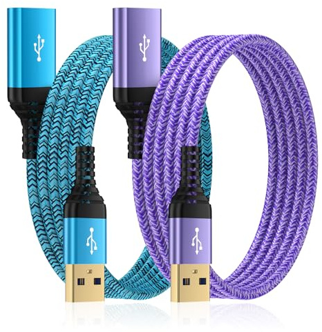 USB Extension Cable 6FT, 2Pack USB Extender USB3.0 Extension Cord Type A