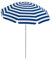 MERYLIN SHOP Ombrellone da Spiaggia in Cotone 200 cm con Snodo – Palo Acciaio Ø32 mm + Custodia Tracolla (BLU)
