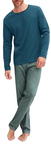 CALIDA Relax Streamline Pyjama, lang Herren, aus 100% Baumwolle