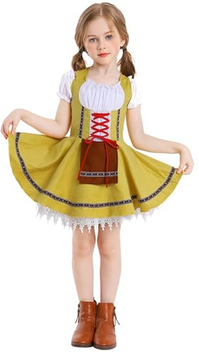 Adventskalender Fensterbild Kinder für Mädchen, farbiges Set mit Rock Mädchen Kostüm (Yellow, M)