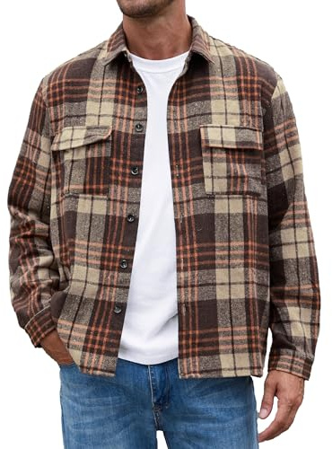 Anelune Flanellhemd Herren Langarm Kariert, Karohemd | Bügelfrei Flanellhemden, Holzfäller Hemd, Warm Freizeithemd Mit Brusttasche für Alltag, Arbeit und Outdoor, Regular Fit