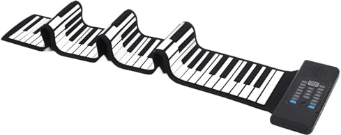 Fafeims Tastiera Elettronica Portatile Ricaricabile a Mano per Pianoforte Arrotolabile a 88 Tasti con Funzione MIDI per Bambini Principianti