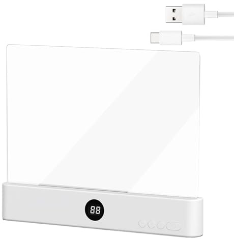 Yiohejy Luz de lectura, regulable con temporizador, panel transparente de 3 colores, panel de luz LED para libros, lámpara de mesita de noche, para mujeres, niños, lectores, hogar, viajes, oficina