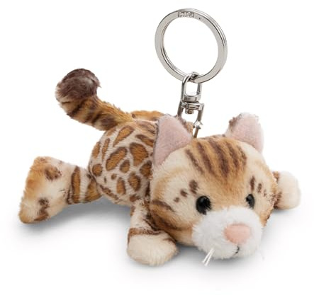 Schlüsselanhänger Katze Bengal 10cm - braun - Treuer-Plüschbegleiter für Rucksack oder Tasche, Schlüsselhalter für Klein und Groß | 63061