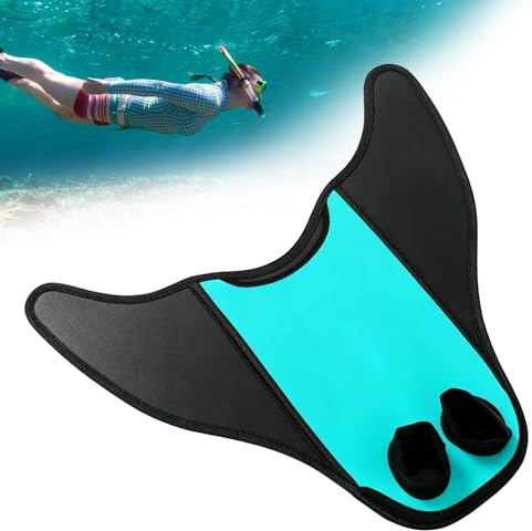 GothicBride Meerjungfrauenflosse ab 14 Jahre, Monoflosse Mermaid Schwimmflosse für Damen & Herren, 48x44 cm Tauchflosse für Apnoetauchen & Schwimmtraining, Komfortable Einteilige Flosse (Blue)