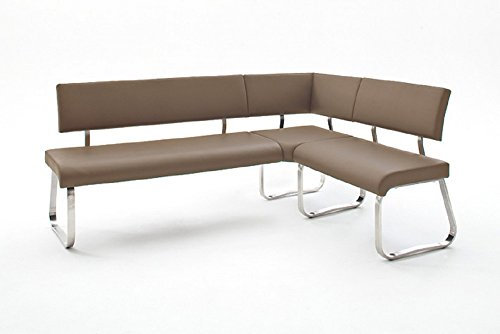 Beaty.Scouts Eckbank Frogo Sitzbank, Bank, Essbank, mit Rückenlehne, Essecke, Esstischbank, modern, hochwertig, gepolstert, Cappuccino, 200x87x60cm
