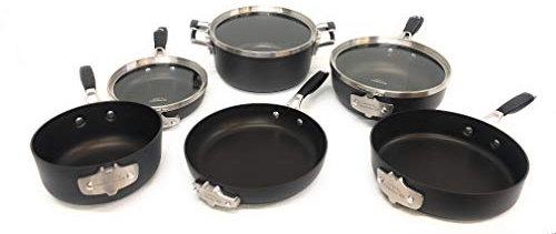 Calphalon Select by Space Saving Hard Anodized Nonstick Cookware Set, 9 Piece