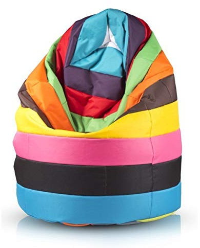 Ecopuf Sitzsack XL Streifen - Outdoor und Indoor Polyester Bean-Bag mit Anti-Verlust Reißverschluss - 85x135 cm