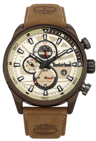 Timberland henniker Herren Uhr analog Quarzwerk mit Leder Armband 14816JLBN-07