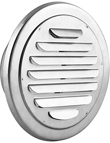 Stainless Steel Wall Vent, Flat Round Air Vent Grille Ø 100 mm / 4 in Wall Air Fences Outlet Insect Mesh Exhaust Grille Ducting Cover for Bathroom