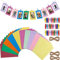 Fashion HW Set di 30 cornici per foto in carta da montare con clip in legno e spago di cartone per decorazione della parete della casa (colori multipli)