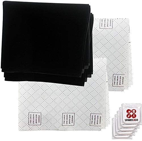 SPARES2GO Grease Filter Kit compatible with Logik Cooker Hood Recirculating Kitchen Extractor Vent Fan (2 x Grease Filters, 1 x Carbon Filter + 5 Fresheners)