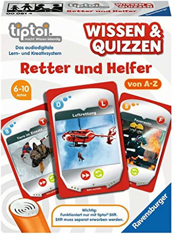 Ravensburger 00081 - tiptoi® Wissen & Quizzen „Retter und Helfer“ / Spiel ab 6 Jahren/Wertvolles Wissen über Retter und Helfer von A bis Z