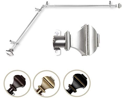 Rod Desyne Moyat Gardinenstange für Eckfenster, 71,1–122,9 cm, Nickel satiniert