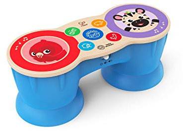 Baby Einstein 12610 Hape Upbeat Tunes Magic Touch Holztrommel, Musikspielzeug aus Holz, mit 6 Melodien, mehrfarbig