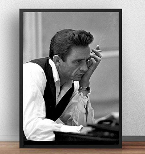 DAQIANSHIJIE Plakat Rockstar Johnny Cash (Johnny Cash) Plakate und Drucke Wandkunst Bild Leinwand Malerei Wohnzimmer Home Decoration 50X75cm ohne Rahmen