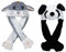 Hasenohren Hut Plüsch,2PCS Kaninchen Hut Ohren Beweglicher Lustige für Winter Damen Mädchen Party Animal Rollenspiele(panda und hamster)