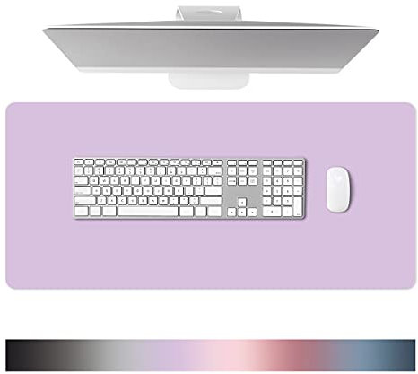 Dalifer Schreibtischunterlage Leder - Multifunktion Mauspad aus Wasserdichtes PU-Leder - 80 × 40 cm Große Größe, Mouse Pad Für den Heim- oder Bürogebrauch (Lila)