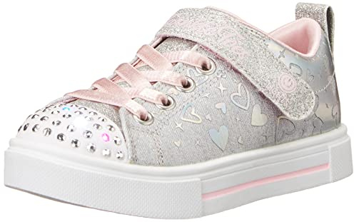 Skechers Mädchen 314787l Gysl Sneaker, Grauer Stoff Silberfarbener Rand, 36 EU
