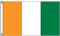 Stormflag Côte d'Ivoire Flagge(90cmx150cm) Polyester Pongee 90g mit genäht.