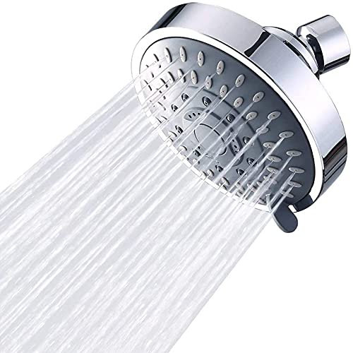 Regendusche,Fest Duschbrause,4 Zoll Hochdruck Duschkopf,Wassersparende Kopfbrause,5 Strahlarten,Für Alle Arten Von Duschbedürfnissen