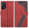 MOBESV Coque pour Oppo A54S, Housse en Cuir Magnétique Fonction Stand Étui pour Oppo A16 / A16S / A54S, Élégant Rouge