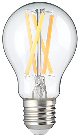 Alecto SMARTLIGHT110 WLAN LED Glühbirne - E27 Fassung - Dimmbar - Farbe einstellbar - ohne Bridge - Tuya und Smartlife, Silber