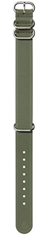 Nixon FKM Rubber NATO Wechselarmband für Uhren mit 20 mm Abstand aus Silikon und Kautschuk in der Farbe Olive mit Schnalle und Beschläge aus Edelstahl, BA005-333-00