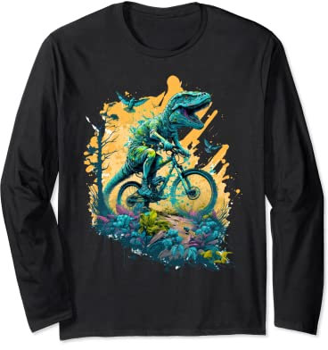 T-Rex Mountainbike Radfahren Trail Biking Tyrannosaurus Rex Langarmshirt