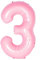 Oblique Unique® Folien Luftballon mit Zahl Nummer in Rosa für Kinder Geburtstag Mädchen Jubiläum Party Deko Ballon Folienballon (Nr. 3)