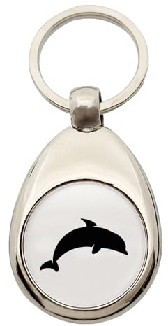 Huuraa Schlüsselanhänger Delfin Silhouette Geschenk | Einkaufswagenchip Geschenkidee Motiv Anhänger für Frauen und Männer