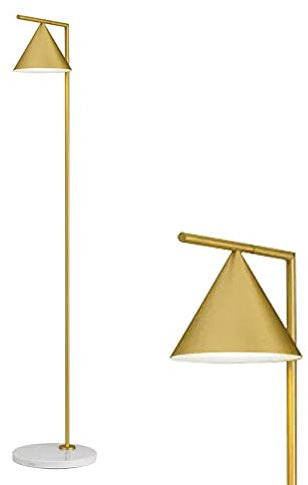 YHQSYKS Moderne goldene Stehlampen mit um 360° verstellbarem Lampenschirm, hohe Stehlampe, Eckleselampe für Wohnzimmer, Schlafzimmer, Büro, Schlichtes Design im Landhausstil