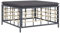 vidaXL Gartenhocker, Sitzhocker mit Dunkelgrauem Kissen Stahlrahmen, Modular Hocker für Garten Terrasse, Fußhocker Gartenmöbel, Poly Rattan