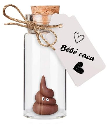 Bébé caca dans une fiole, animal de compagnie mignon, fausse crotte, cadeau adorable et charmant, farce ou cabinet curiosités décalées