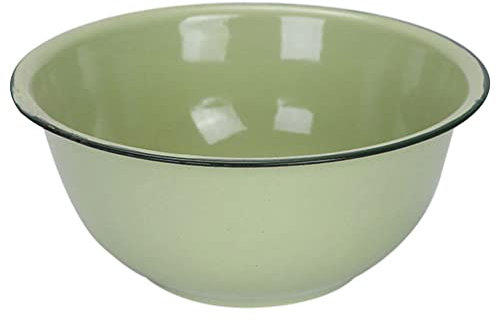 SEWACC Grüne Emaille-Schüssel 20cm Retro Verdickung Geschirr Schüssel ideal für Obst Salat Snack