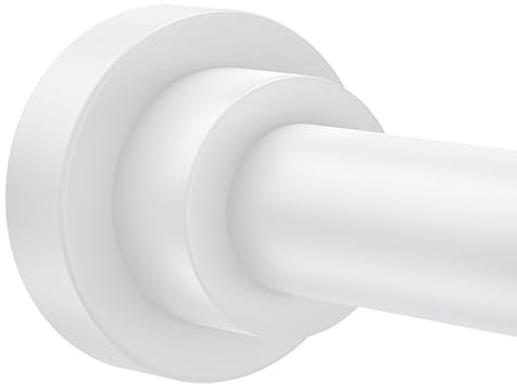Shower Curtain Rod 31-80 in Adjustable Curtain Rod No Drilling Tension Shower Rod Stainless Steel for Bathroom Room Divider, White