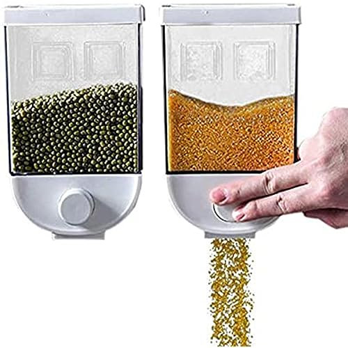 Mr. Gadget's Solutions Wall-Mounted Cereal Dispenser, Kitchen Food Storage Organizer for Dry Foods, Beans, Oatmeal, Tea