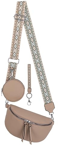 EAAKIE Bauchtasche Umhängetasche Crossbody-Bag Hüfttasche Kunstleder Italy-Design