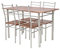 HOMASIS 5 teilige Essgruppe, Esstisch mit 4 Stühle aus Holz & Metall, Stuhl mit Rückenlehne, Esszimmerset Küchentischset Sitzgruppe für Küche, Esszimmer, Wohnzimmer, 120 x 70 x 75 cm (Natur)